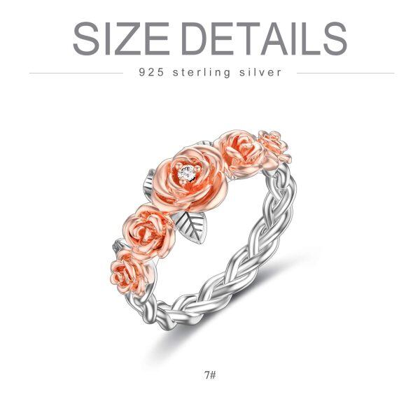 Sterling Sliver Rose Flower Ring -4