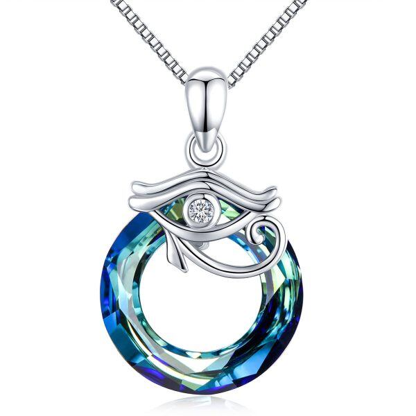 Sterling Silver Evil Eye Pendant Necklace-0