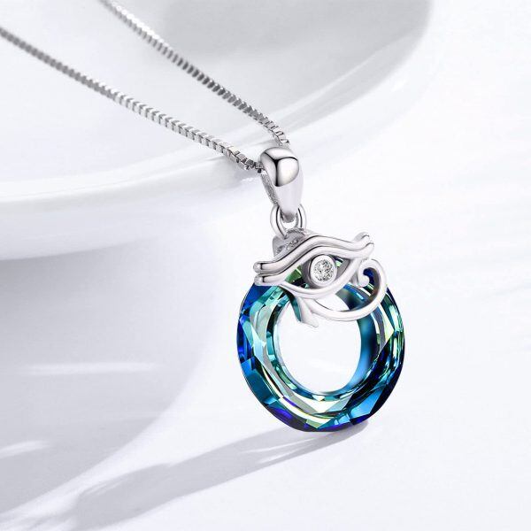 Sterling Silver Evil Eye Pendant Necklace-2