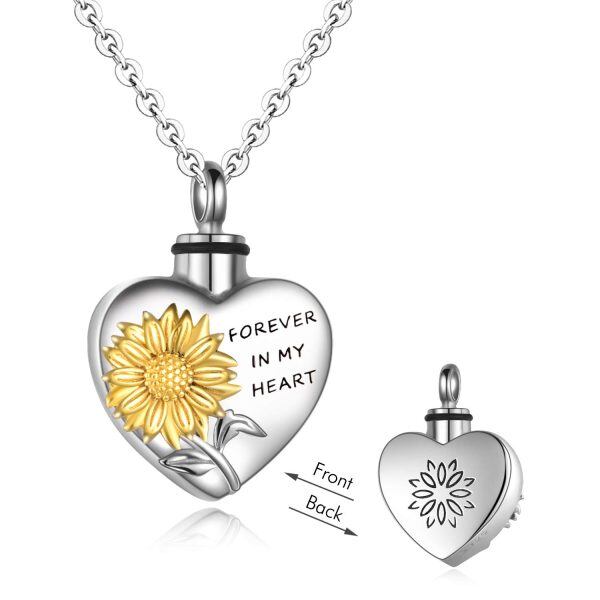 Sterling Silver Sunflower Urn Necklaces -0