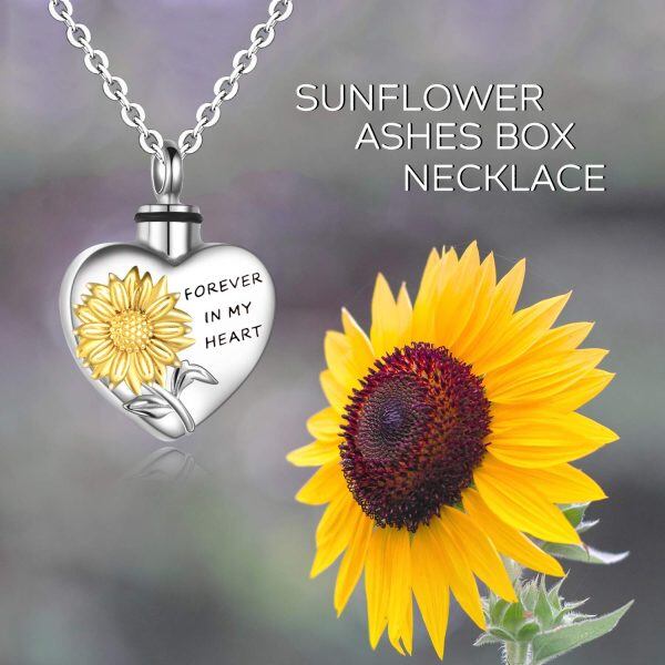 Sterling Silver Sunflower Urn Necklaces -1