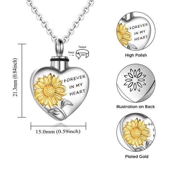 Sterling Silver Sunflower Urn Necklaces -2