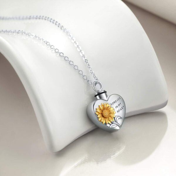 Sterling Silver Sunflower Urn Necklaces -5