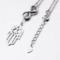 wholesale Wholesale 925 Sterling Sliver Infinity Fatima Hand Layer Necklace for Women -0-2