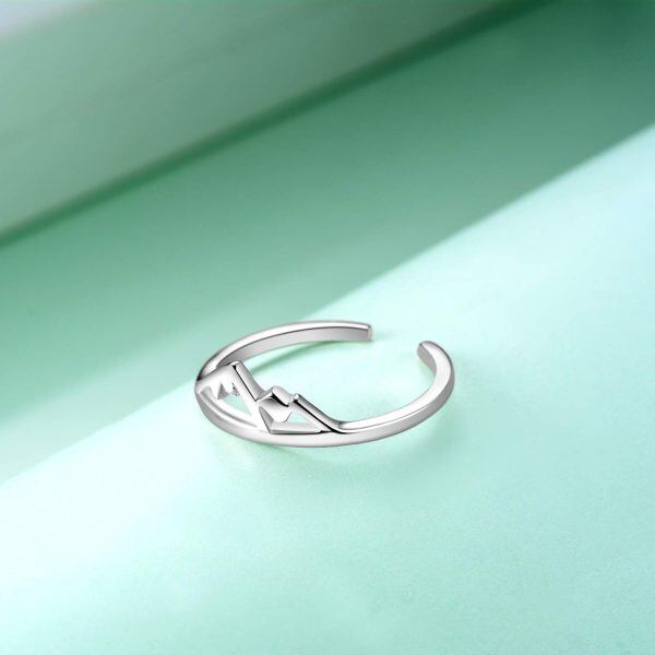 Sterling Silver Thin Band Adjustable Open Rings-1