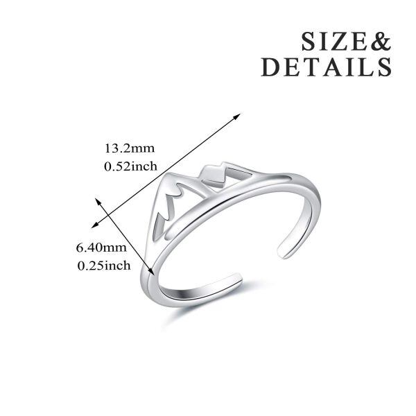 Sterling Silver Thin Band Adjustable Open Rings-3