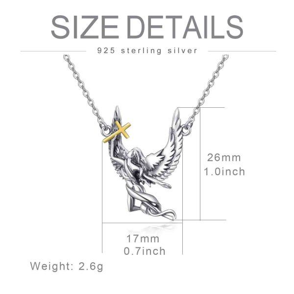 Sterling Silver Guaidian Angel Pendant Necklace-1