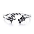 wholesale 925 Sterling Silver Floral Twist Open Ended Bracelet for Women-0-0
