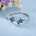 wholesale 925 Sterling Silver Floral Twist Open Ended Bracelet for Women-0-1