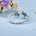 wholesale 925 Sterling Silver Floral Twist Open Ended Bracelet for Women-0-2