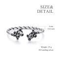 wholesale 925 Sterling Silver Floral Twist Open Ended Bracelet for Women-0-5