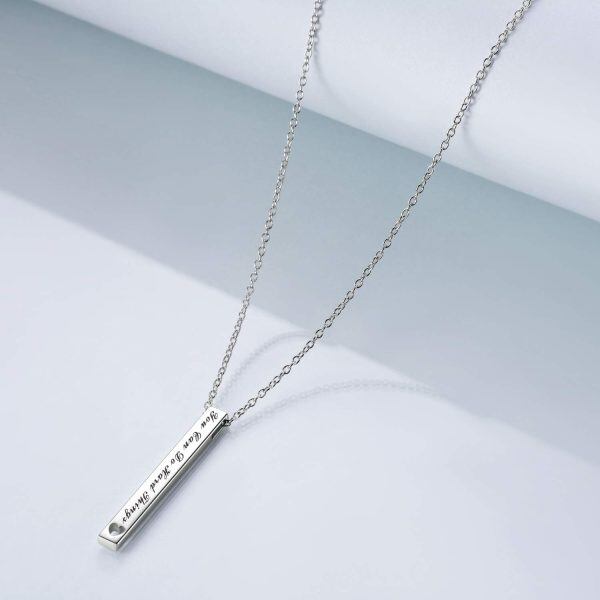 Sterling Silver Vertical Bar Necklace -1