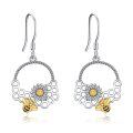 wholesale 925 Sterling Silver Bee and Daisy Dangle Earrings for Women-0-0