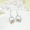 wholesale 925 Sterling Silver Bee and Daisy Dangle Earrings for Women-0-2