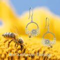 wholesale 925 Sterling Silver Bee and Daisy Dangle Earrings for Women-0-4