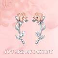 wholesale 925 Sterling Silver Rose Flower Stud Earrings - Elegant Floral Jewelry for Women-0-5