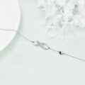 wholesale 925 Sterling Silver Mother's Day Infinity Heart Charm Bracelet with Blue Crystal Stone for Women-0-1