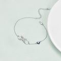 wholesale 925 Sterling Silver Mother's Day Infinity Heart Charm Bracelet with Blue Crystal Stone for Women-0-2