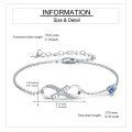 wholesale 925 Sterling Silver Mother's Day Infinity Heart Charm Bracelet with Blue Crystal Stone for Women-0-3