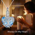 wholesale Sterling Silver Blue Crystal Tree of Life Urn Necklace for Ashes - Rhodium Plated-0-4