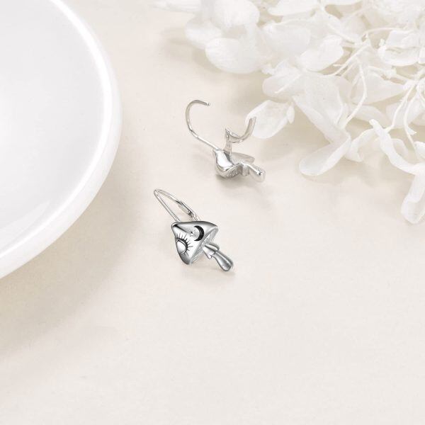 Sterling Silver Mushroom Earrings-4