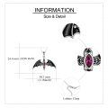 wholesale 925 Sterling Silver Red Crystal Bat Pendant Necklaces for Women Gothic s-0-3