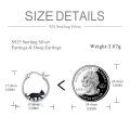 wholesale 925 Sterling Silver Black Cat Silhouette Hoop Earrings Gothic Halloween Jewelry for Women-0-5