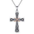 wholesale 925 Sterling Silver Celtic Knot Cross Infinity Pendant Necklace for Women-0-0