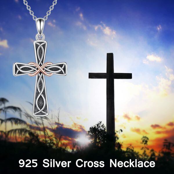 Sterling Silver Celtic Knot Cross Necklace-4