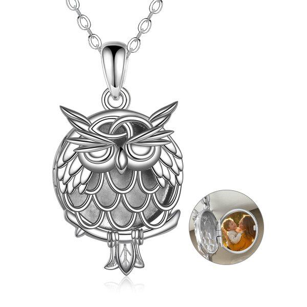 Sterling Silver Owl Necklace-0