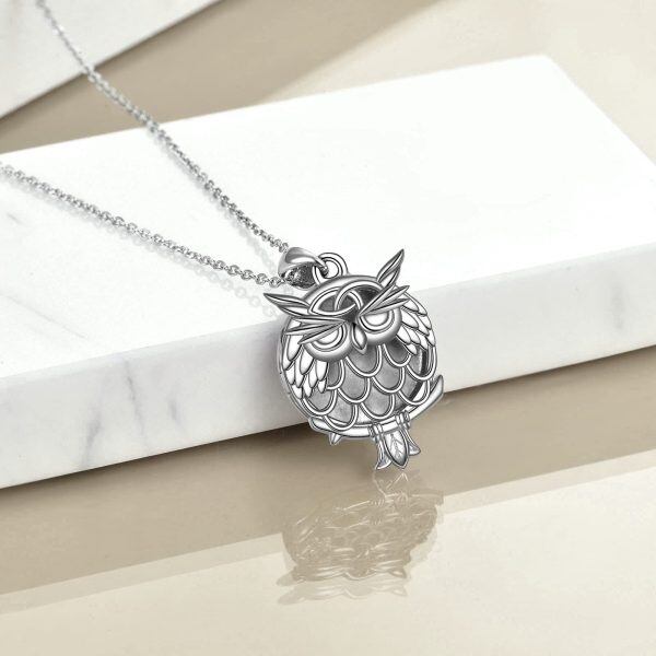 Sterling Silver Owl Necklace-2