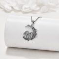 wholesale 925 Sterling Silver Crescent Moon & Mushrooms Pendant Necklace for Ashes Jewelry-0-4
