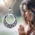 wholesale 925 Sterling Silver Celtic Knot Round Pendant Cremation Jewelry Urn Necklace with Funnel and Fill Tool-0-2