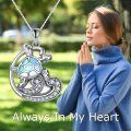 wholesale 925 Sterling Silver Turtle Urn Pendant with Blue Shell and Cubic Zirconia Accents - Keepsake Jewelry for Ashes (Necklace)-0-2