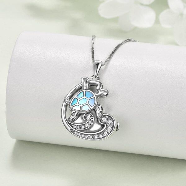 Sterling Silver Turtle Necklace-3