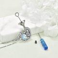 wholesale 925 Sterling Silver Turtle Urn Pendant with Blue Shell and Cubic Zirconia Accents - Keepsake Jewelry for Ashes (Necklace)-0-4