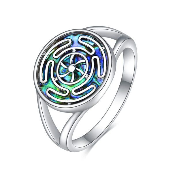 Sterling Silver Hecate Goddess Symbol Ring-0