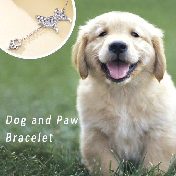 Sterling Silver Dog Paw Bracelet -4