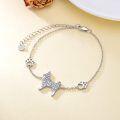 wholesale 925 Sterling Silver Crystal Dog & Paws Charm Bracelet for Women-0-5