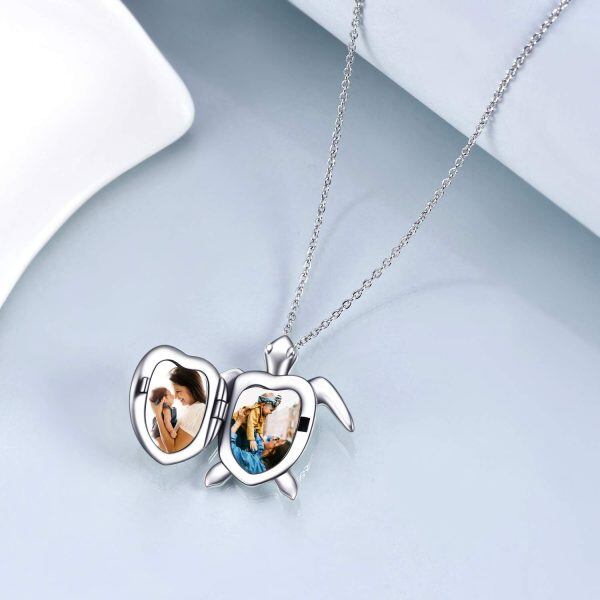 Sterling Silver Photo Locket Necklace-1