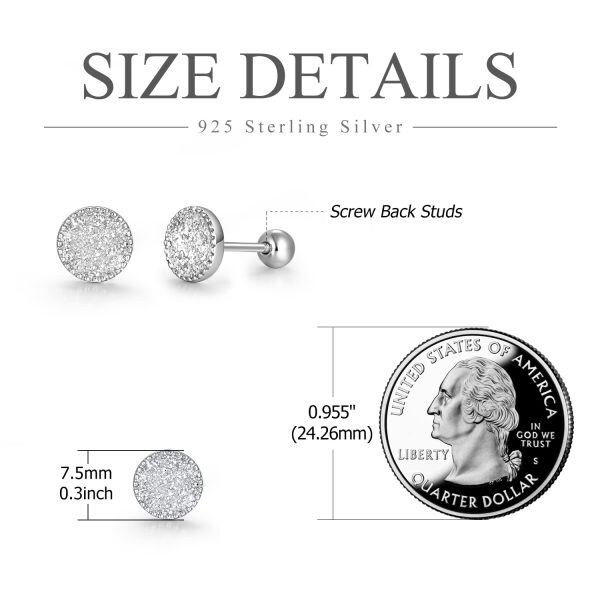 Sterling Silver Zicron Stud Earrings -1