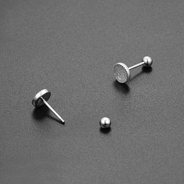 Sterling Silver Zicron Stud Earrings -2