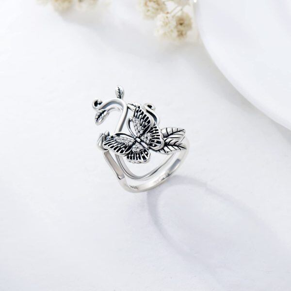 Sterling Silver Butterfly Party Rings-4