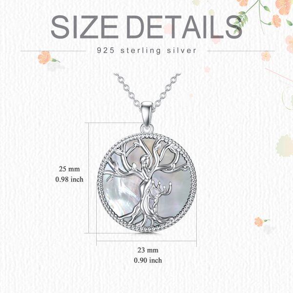 Sterling Silver Mother Child Tree of Life Pendant Necklace -4