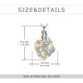 wholesale 925 Sterling Silver Crystal Elephant Heart Keepsake Cremation Jewelry Urn Pendant Necklace with Funnel and Fill Tool 24 Chain-0-3