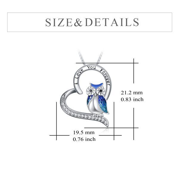 Sterling Silver Owl I Love You Forever Necklace-3