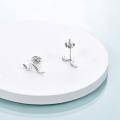 wholesale Sterling Silver Ocean Wave Stud Earrings for Women Girls-0-1