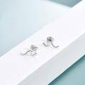 wholesale Sterling Silver Ocean Wave Stud Earrings for Women Girls-0-2