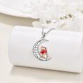 wholesale 925 Sterling Silver Bear & Crescent Moon Pendant Necklace for Girls-0-1