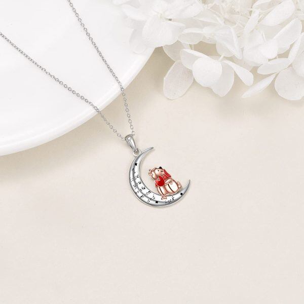 Sterling Silver Moon Jewelry with I Love You To the Moon & Back Necklace -3